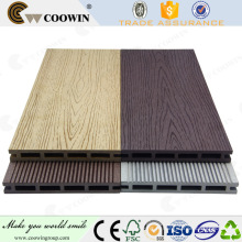 Plastique en bois naturel wpc extérieur creux plancher plat en composite creux decking